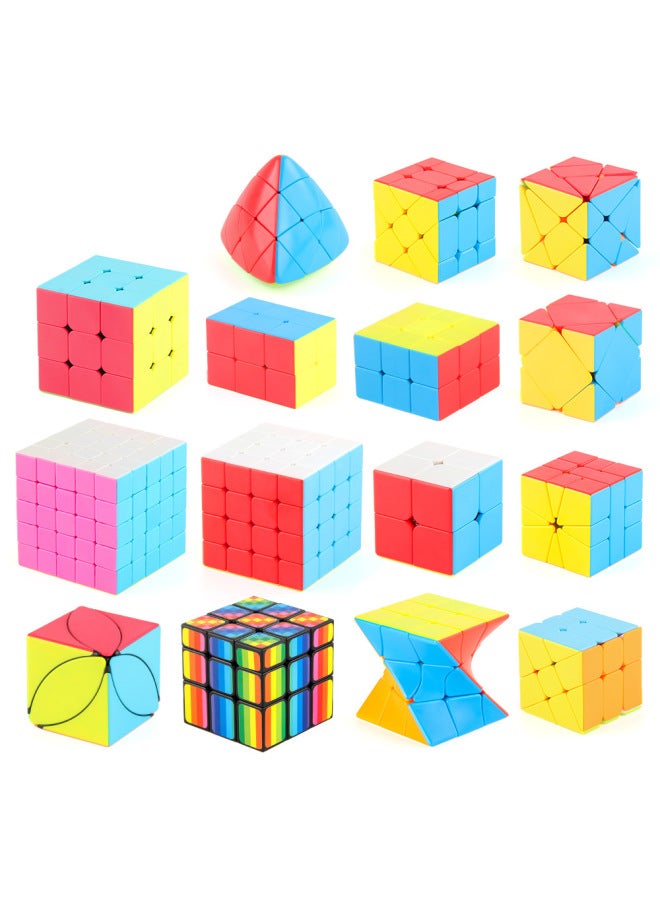 Direct Pan-With Spring Screw Third-order Rubik's Cube Solid Color Positive-order Shaped Rubik's Cube Toy Gift Box Set-Color:FX7769 Special-shaped Rubik's Cube Four-piece Set 488.2G  - Image 3