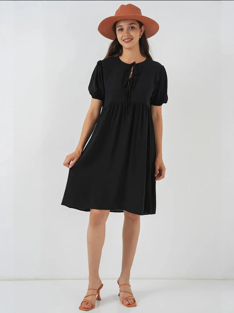 بيغ دارت فستان ميدي  بياقة فيونكة