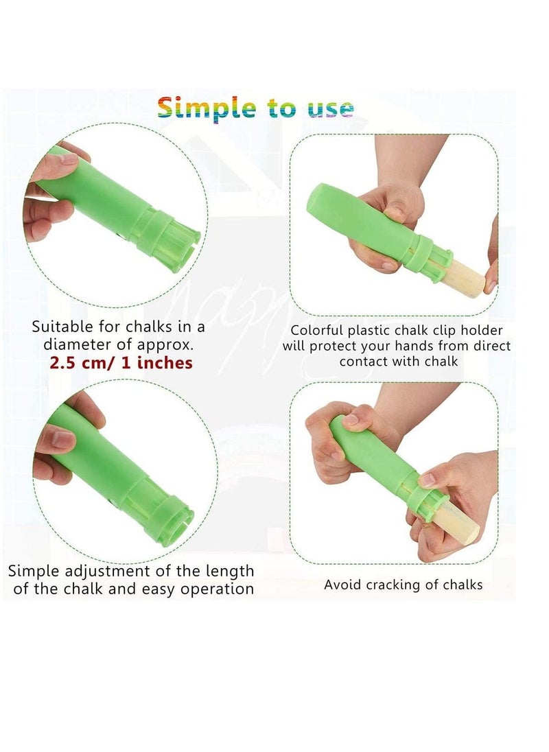 SYOSI Chalk Holders Sidewalk Railroad Chalk Holder Plastic Adjustable Chalk Clip Colorful Holder Set for Teachers Students Office or Classroom On Blackboard Sticker Chalkboard (5)  - Image 2