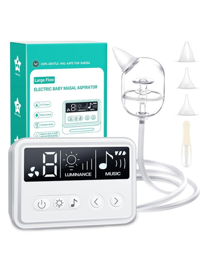 Chixing Electric Nasal Aspirator for Baby, Rechargeable Nose Sucker with 9 Levels Suction, Nose Cleaner with Night Light  Music for Infants, Toddlers - Image 1