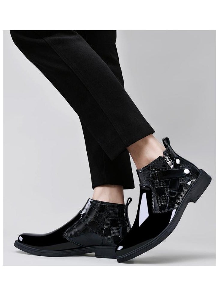 KUYING - New Men's Casual Leather Boots - Image 1