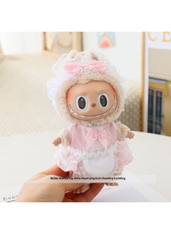 Generic 17cm Rab Cloth Pendant Clothes Labubu Blind Box Keychain Vinyl Doll Casual Suit Doll Clothes-Specifications:Suitable For The First And Second Generation (excluding Baby)-Color:Pink And White Maid (doll Not Included)  - Image 1