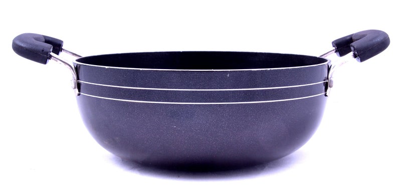 Tosaa Non-Stick Kadhai, 18cm, Aluminium, Black - Image 2