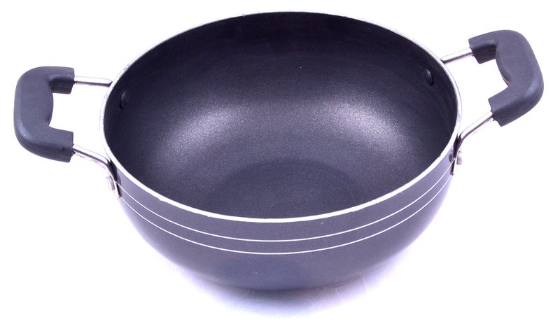 Tosaa Non-Stick Kadhai, 18cm, Aluminium, Black - Image 3