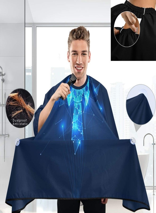 visesunny 3D Necktie Print Barber Cape Anti-Static Hair Cutting Cape with Snap Closure Professional Salon Polyester Beard Shaving Bib Water-Resistant Hairdressing Cape Adjustable Snap - Image 3