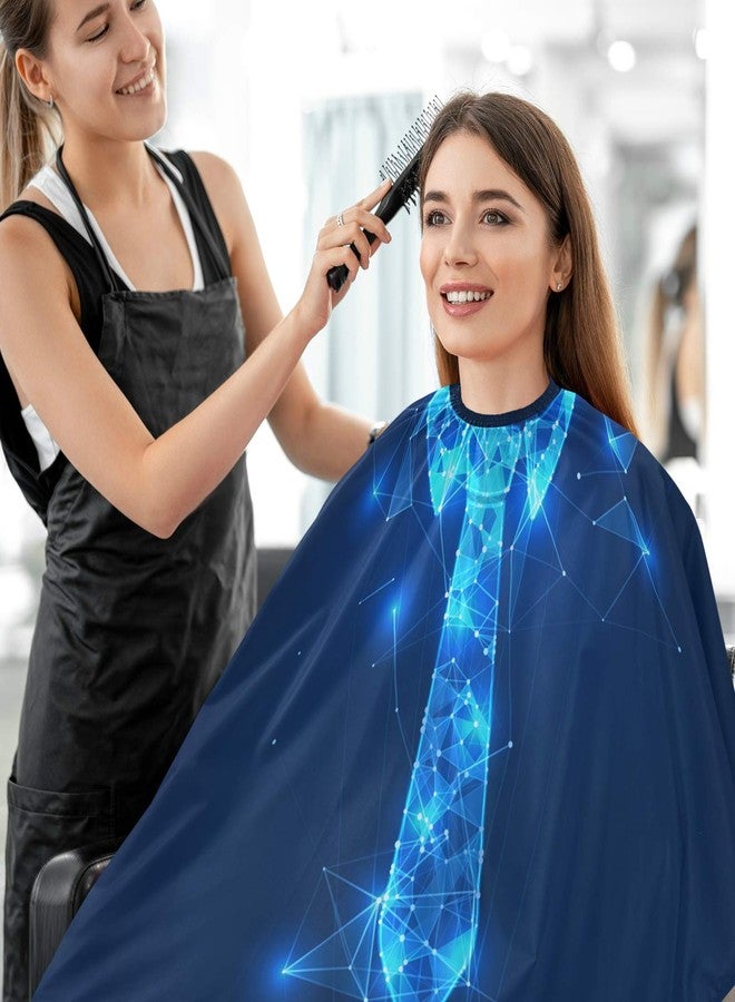 visesunny 3D Necktie Print Barber Cape Anti-Static Hair Cutting Cape with Snap Closure Professional Salon Polyester Beard Shaving Bib Water-Resistant Hairdressing Cape Adjustable Snap - Image 4