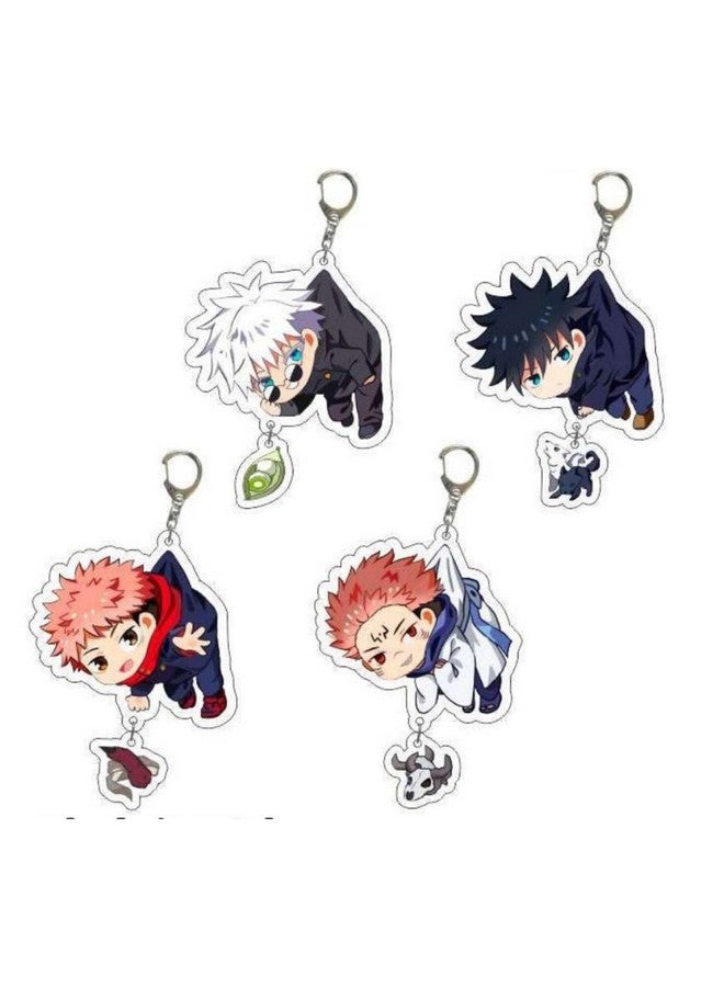 Careflection Jujutsu Kaisen Hanging Keychain Itadori Yuji Satoru Nobara Anime Double-Sided Transparent Acrylic Pendant (Sukuna) - Image 2
