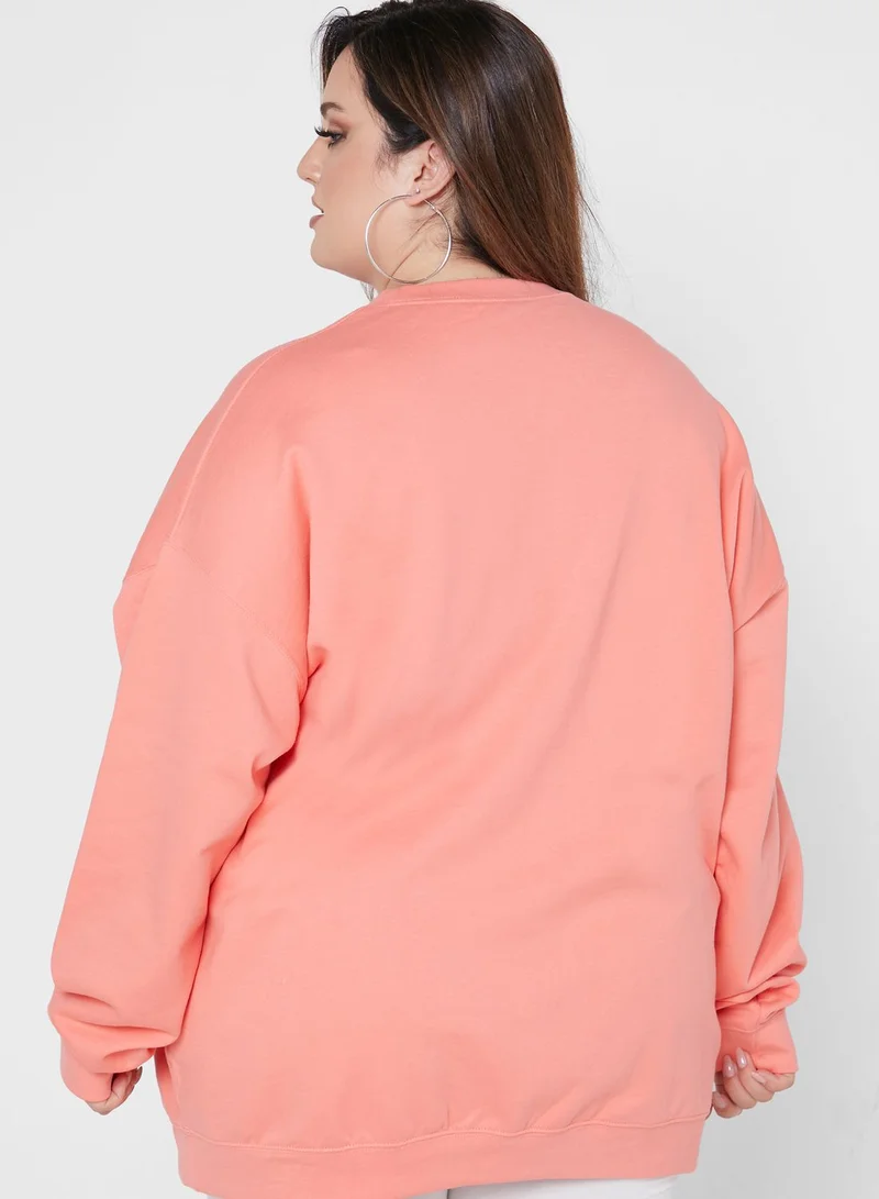 I Saw It First Curve Oversized Graphic Sweatshirt