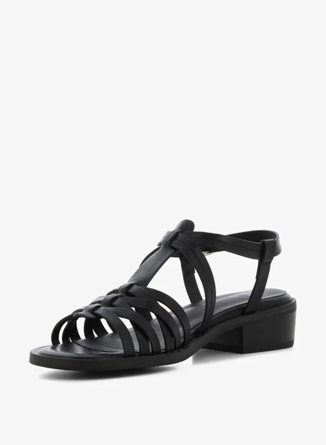 SJ Women's Solid Cross-Strap Open Toe Sandals with Buckle Closure