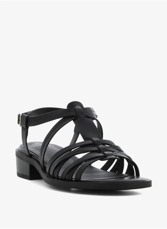 SJ Women's Solid Cross-Strap Open Toe Sandals with Buckle Closure