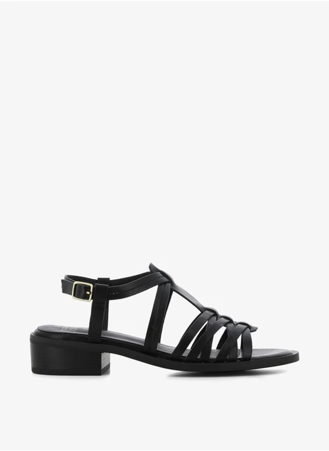 SJ Women's Solid Cross-Strap Open Toe Sandals with Buckle Closure