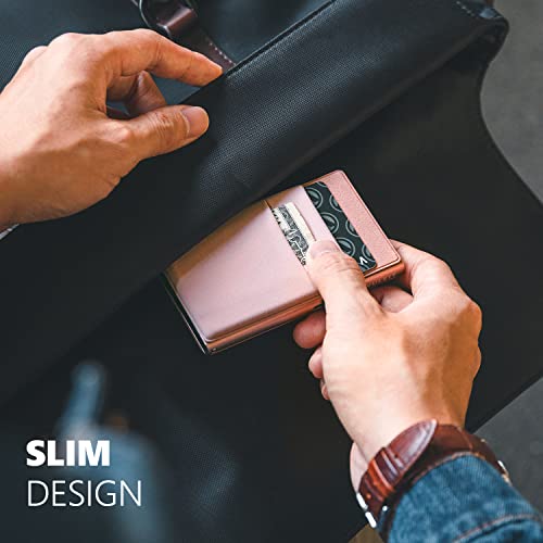 VULKIT Minimalist Wallet with ID Window & EDC Pocket Pop Up Card Holder RFID Blocking Slim Wallet Design for Airtag Coins Cash & Credit Cards - Image 4