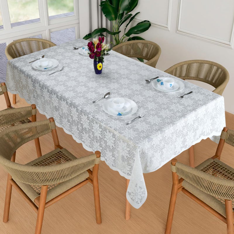 Homerz Premium 6-8 Seater Table Cloth, Soft Cotton Knitting Fabric (Jasmine Cream, 60x90 inch- 6-8 Seater) - Image 5