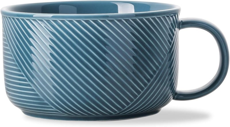Adewnest Ceramic Soup Bowl with Handle 38 oz Microwave Safe Extra Large Mug for Oatmeal Cereal Breakfast Meal Prep Work Lunch Dorm Living Single Serve Dinner  6 Inch Sky Blue - Image 1