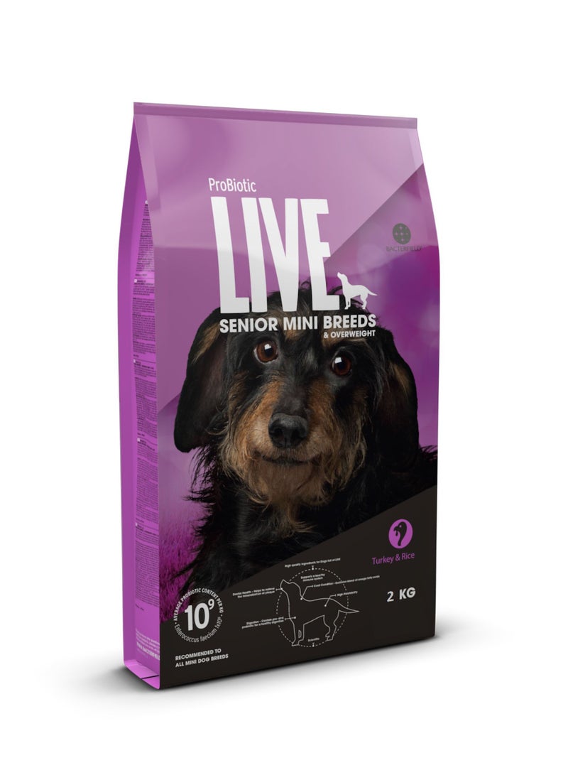 Probiotic Live Dog Dry Food Adult Senior & Overweight Turkey and Rice - Image 3