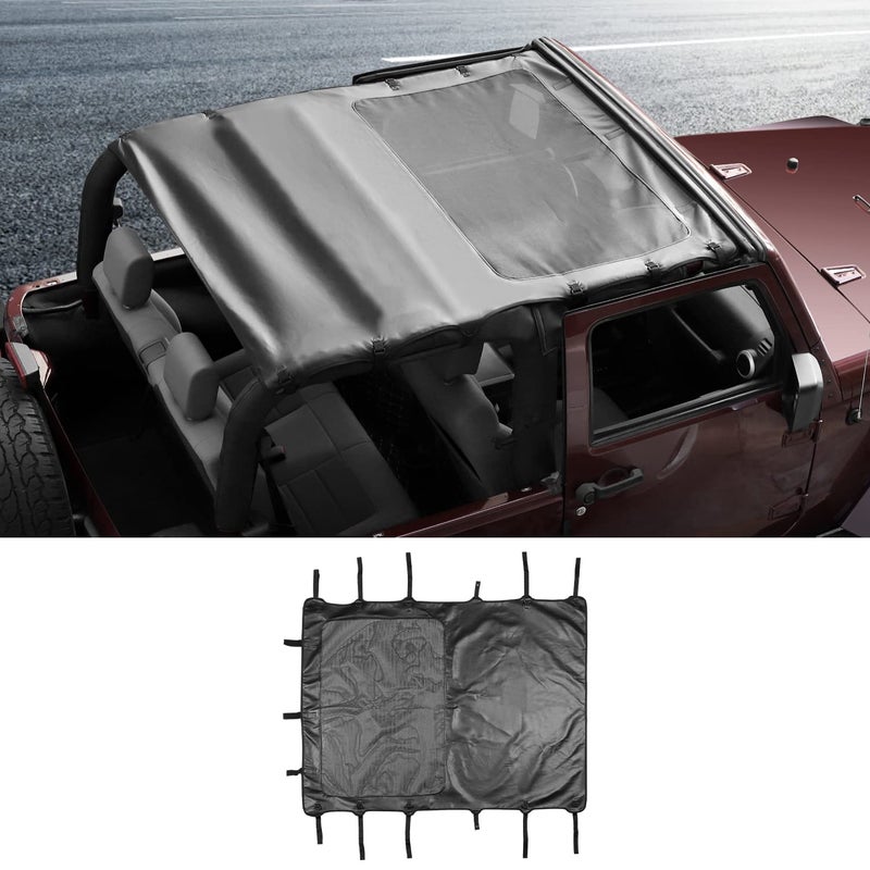 Jimen for JK Soft Top Sun Shade Bikini Top Compatible with Jeep Wrangler JK 20072018 2 Door Only