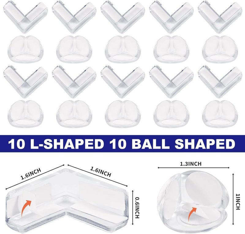 YIIFELL 20 Pack Corner Protector Baby, Table Corner Protectors for Baby Guards Clear for Furniture Corner Protectors Proof Covers Baby Safety - Image 2