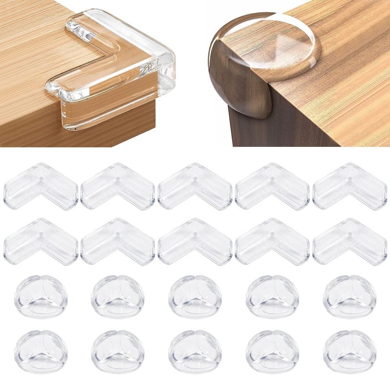 YIIFELL 20 Pack Corner Protector Baby, Table Corner Protectors for Baby Guards Clear for Furniture Corner Protectors Proof Covers Baby Safety - Image 1