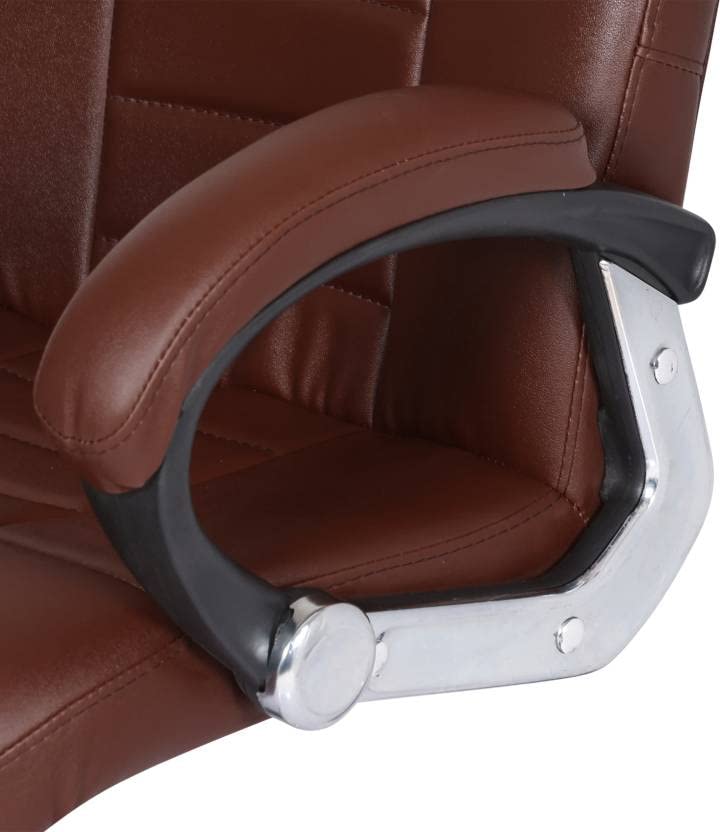 ROAR WOOD ROAR WOOD High Back Brown Leather Executive Boss Director Manager Study Desk Chair Gaming Special Office Revolving 360 Fully Adjustable Ultimate Comfort and Style High Back Brown Leatherette  - Image 2