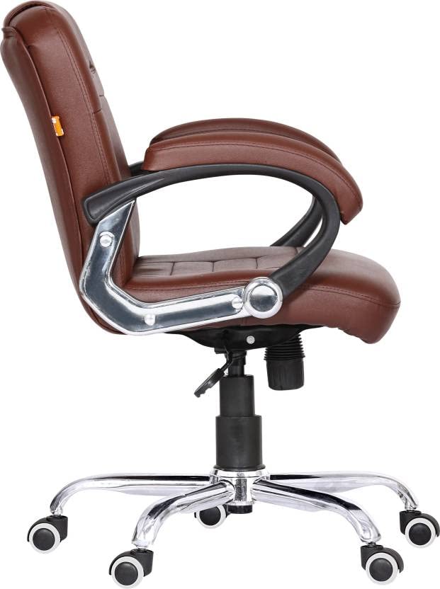 ROAR WOOD ROAR WOOD High Back Brown Leather Executive Boss Director Manager Study Desk Chair Gaming Special Office Revolving 360 Fully Adjustable Ultimate Comfort and Style High Back Brown Leatherette  - Image 5