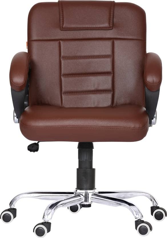 ROAR WOOD ROAR WOOD High Back Brown Leather Executive Boss Director Manager Study Desk Chair Gaming Special Office Revolving 360 Fully Adjustable Ultimate Comfort and Style High Back Brown Leatherette  - Image 4