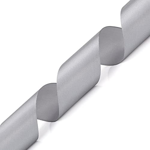 Nsilu 25 Yards 1-1/2 inches Wide Satin Ribbon Suitable for Wedding, Party and Gift Box Packaging Ribbon (Gray, 1-1/2") - Image 3