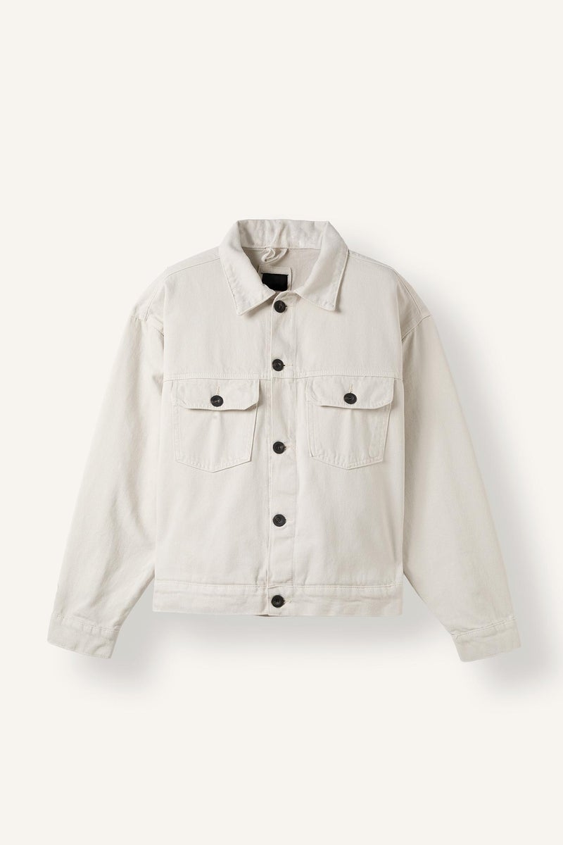 DeFacto Beige Man Relax Fit Shirt Collar Cotton Jacket Casual - Image 4