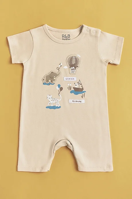 أر أند بي 3 Pack Printed Rompers with Short Sleeves