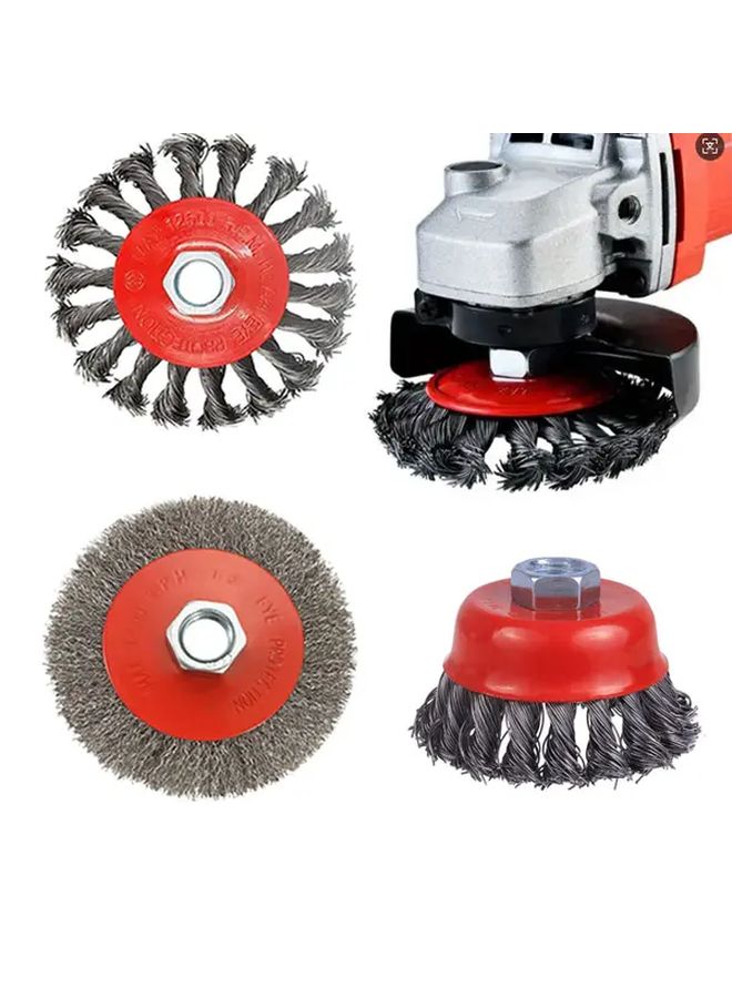 3Pcs 4 1 2 Inch Angle Grinder Wheel Set With Knotted Coarse Rollers For Metal Grinding Polishing Rust Removal - Image 2