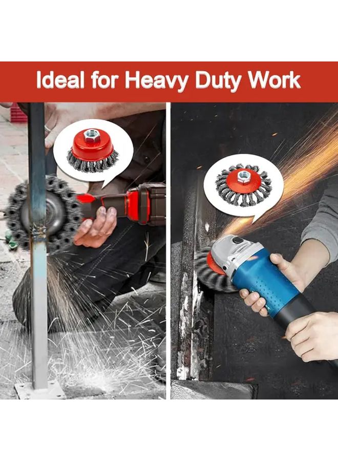 3Pcs 4 1 2 Inch Angle Grinder Wheel Set With Knotted Coarse Rollers For Metal Grinding Polishing Rust Removal - Image 5