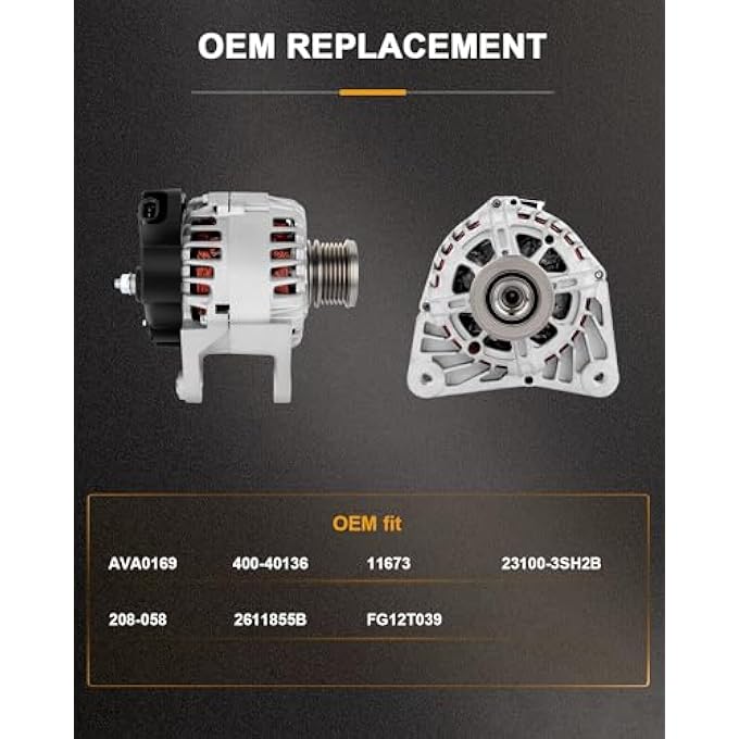 ROADFAR New Alternator Replacement for Nissan Sentra 2013 2014 2015 2016 2017 2018 2019 1.8 1.8L 11673, 23100-3SH2B - Image 3