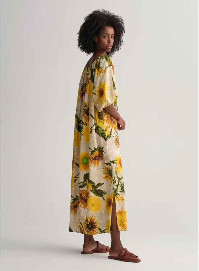 GANT Gathered Sunflower Print Dress