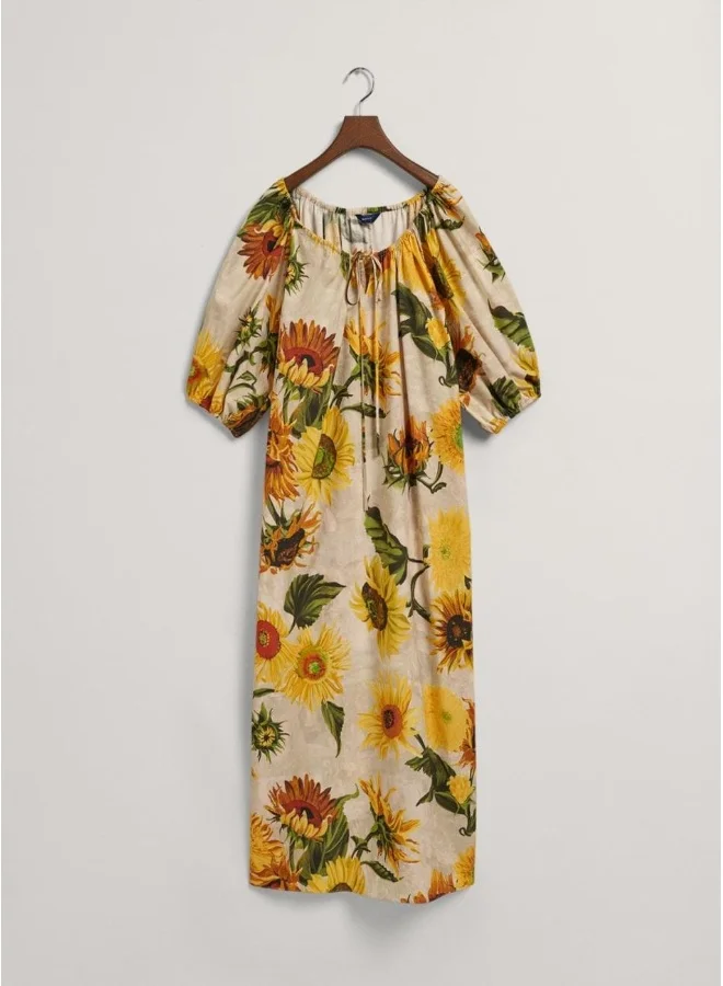 GANT Gathered Sunflower Print Dress