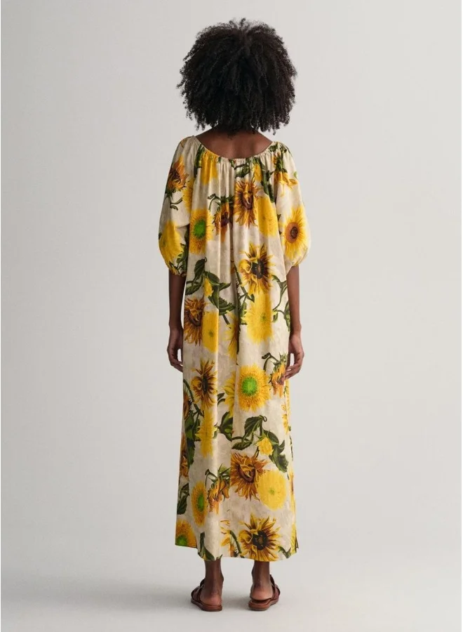 GANT Gathered Sunflower Print Dress