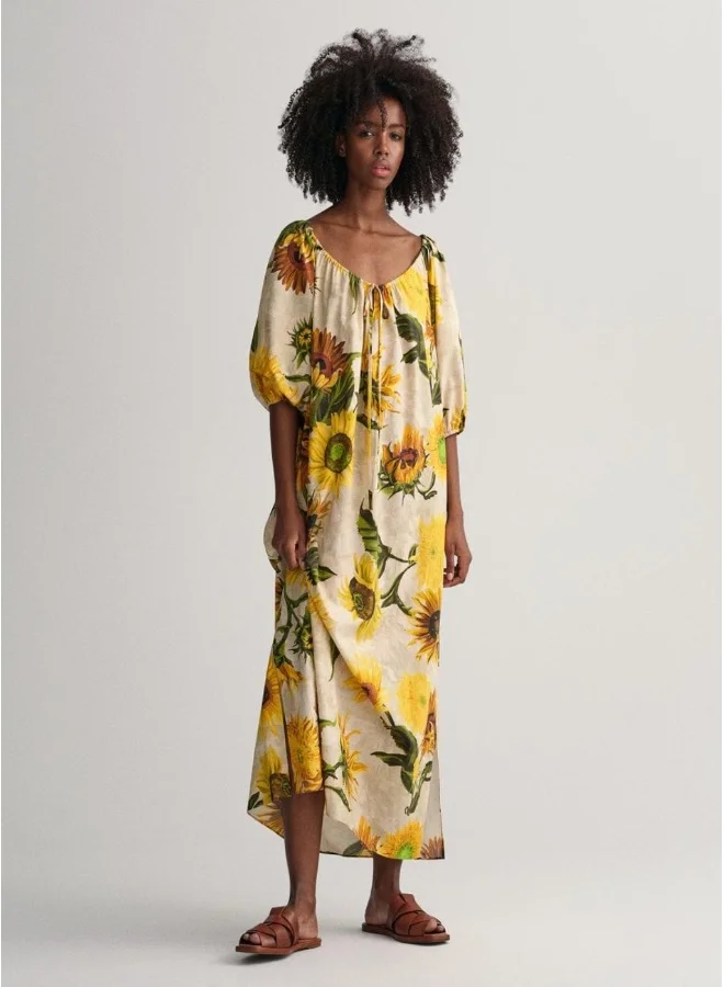 GANT Gathered Sunflower Print Dress