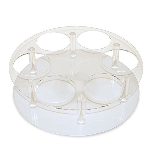 SOURCEONE.ORG Source One Deluxe Clear Acrylic 6 Wine Bottle Rotating Lazy Susan Counter Top Perfect for Bottles of Wine, Champagne, Sparkling Cider and Water - Image 2