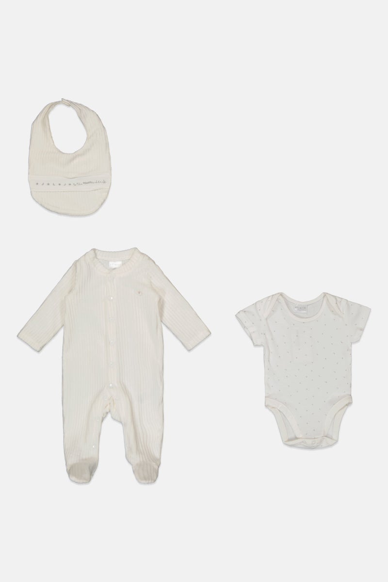 Rock-A-Bye Baby Boutique Toddlers Girl 3 Piece Coverall Bodysuit And Bib Set, Multicolor - Image 2