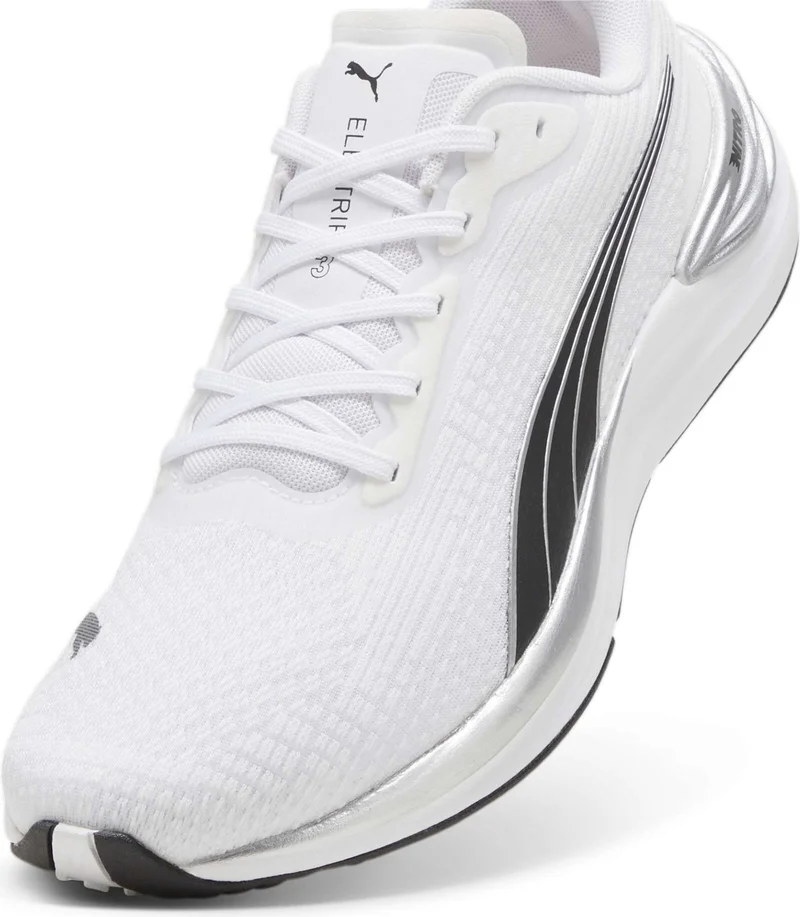 PUMA Men's White- Black- Silver Electrify Nitro 3 White Men's Walking and Running Shoes