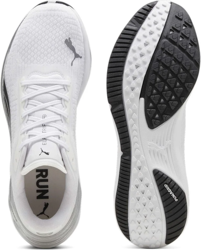 PUMA Men's White- Black- Silver Electrify Nitro 3 White Men's Walking and Running Shoes