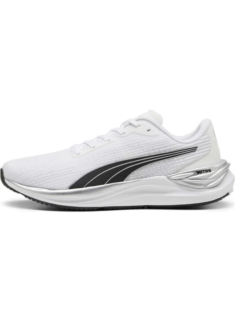 PUMA Men's White- Black- Silver Electrify Nitro 3 White Men's Walking and Running Shoes