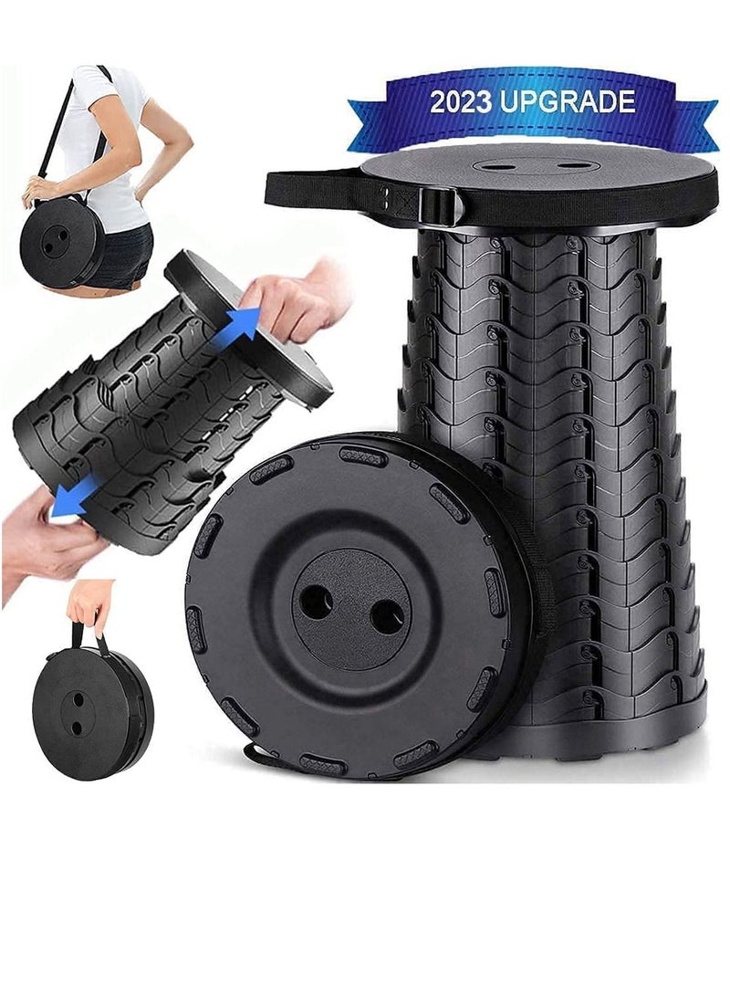 GENNEXT Retractable Folding Stool,Telescoping Foldable Camping Stool,Load Capacity 400lbs,Height Adjustable for Outdoor Fishing Hiking Gardening Travel BBQ - Image 1