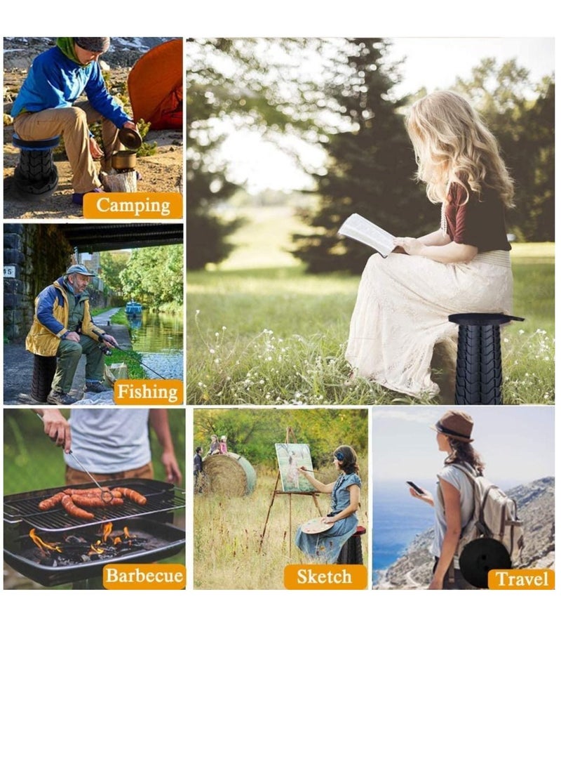 GENNEXT Retractable Folding Stool,Telescoping Foldable Camping Stool,Load Capacity 400lbs,Height Adjustable for Outdoor Fishing Hiking Gardening Travel BBQ - Image 5