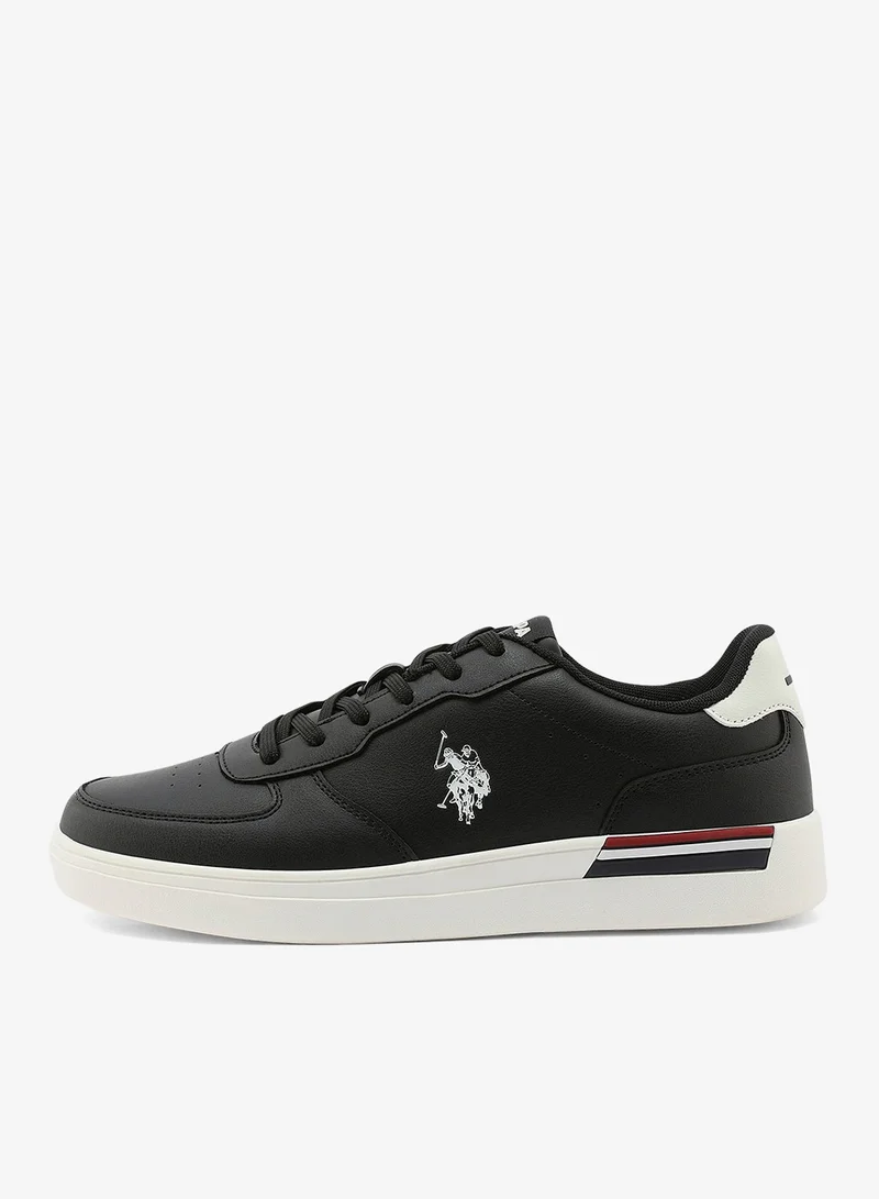 U.S. Polo Assn. black Men's Black Classic Low-Top Sneakers,Lightweight Casual Shoes for Everyday Style for Men | Best Price UAE