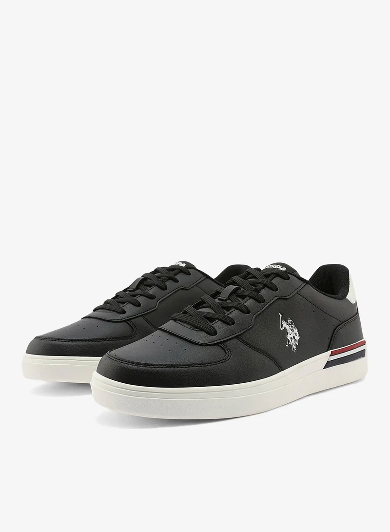 U.S. Polo Assn. black Men's Black Classic Low-Top Sneakers,Lightweight Casual Shoes for Everyday Style for Men | Best Price UAE