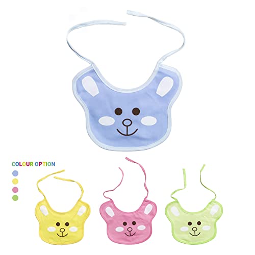 Tinny Tots Pack Of 4 Baby Double Layered Waterproof Feeding Aprons Bibs Cute Attractive Designs Drool Bibs With Snaps Set For New Borns/Toddlers (DESIGN 6; CUTE FACE) - Image 2