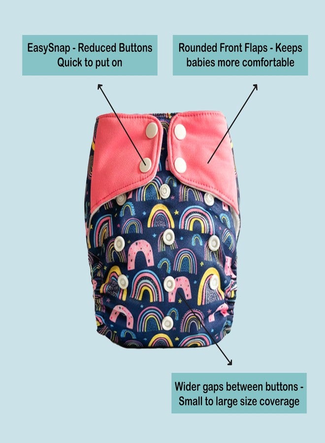 SNUGKINS Cloth Diapers for Babies 3 Months -3 Years 5-17kg | Washable & Reusable | 1 Cloth Diaper & 1 Wet-Free Microfiber Terry Soaker absorbent Pad | Adjustable Leakage Proof Cloth diapers for babies - Image 4