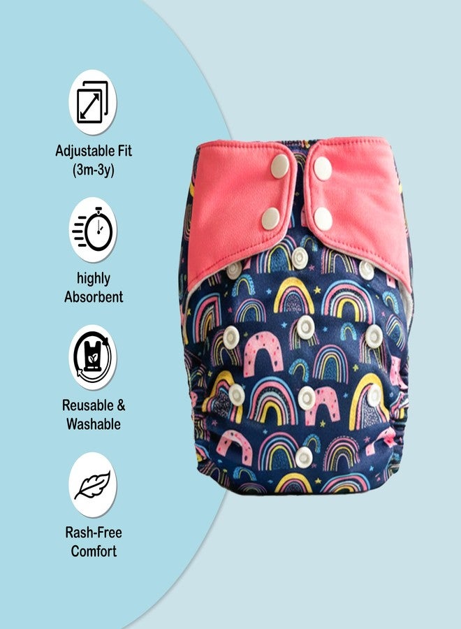 SNUGKINS Cloth Diapers for Babies 3 Months -3 Years 5-17kg | Washable & Reusable | 1 Cloth Diaper & 1 Wet-Free Microfiber Terry Soaker absorbent Pad | Adjustable Leakage Proof Cloth diapers for babies - Image 3