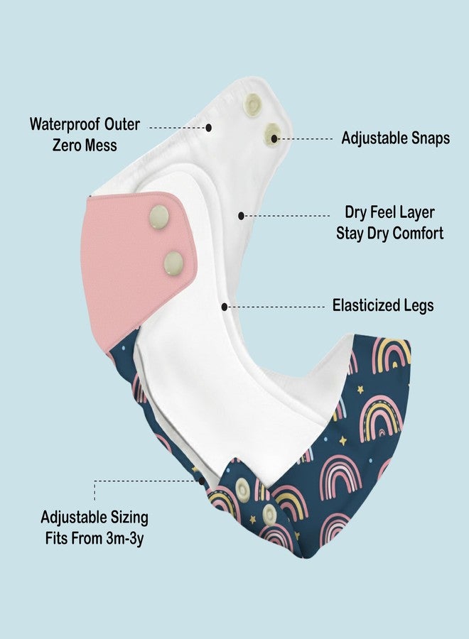 SNUGKINS Cloth Diapers for Babies 3 Months -3 Years 5-17kg | Washable & Reusable | 1 Cloth Diaper & 1 Wet-Free Microfiber Terry Soaker absorbent Pad | Adjustable Leakage Proof Cloth diapers for babies - Image 2