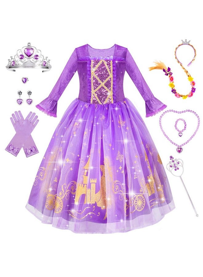 Meland Princess Dress Up for Girls 3-8, Dress Up Clothes for Girls Halloween Costumes Birthday Gift for Toddler Girls - Image 1
