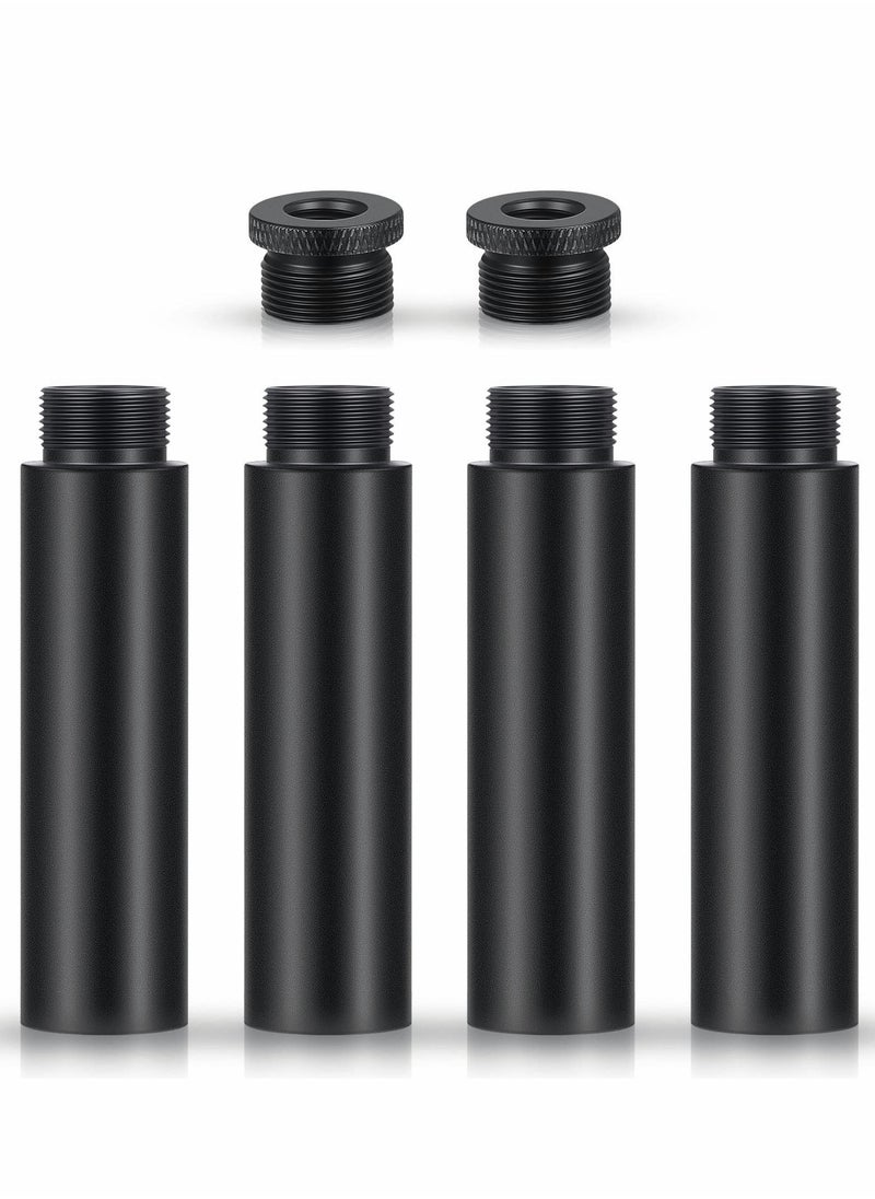 Y&D Microphone Stand Extension Tube Desk Metal Adapter for Arm Black 6pcs  - Image 1